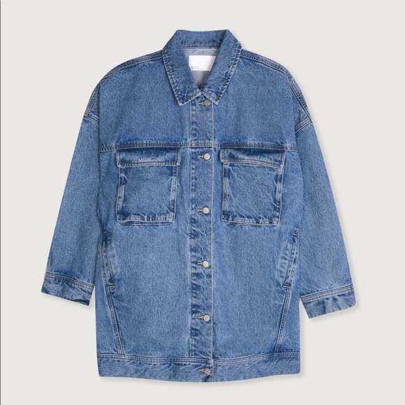 OAK + FORT Jackets & Blazers - OAK + FORT Oversized Med-wash Denim Jacket